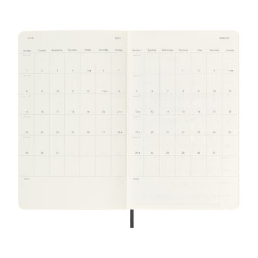 Moleskine® Soft Cover Large 12-Month Weekly 2024 Planner and GO Pen Gift Set - Black-6