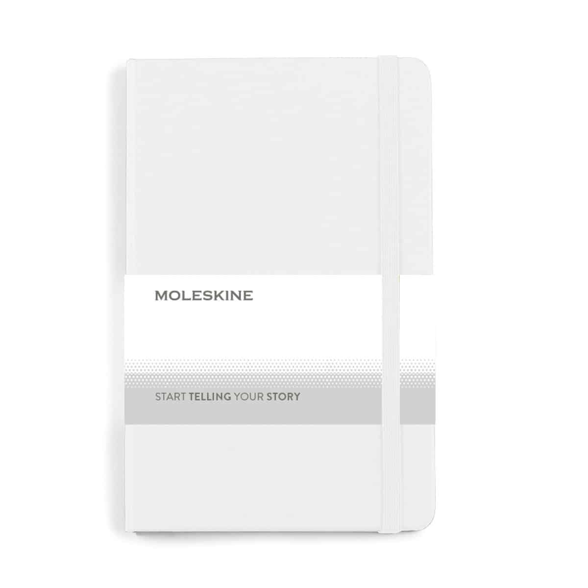 Moleskine® Hard Cover Ruled Medium Notebook – White – Custom Moleskine
