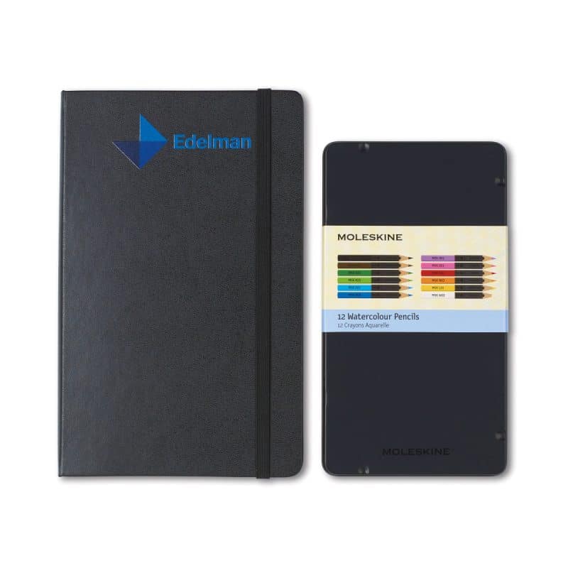 Custom Moleskine® Coloring Kit - Sketchbook and Watercolor Pencils - Black - 3