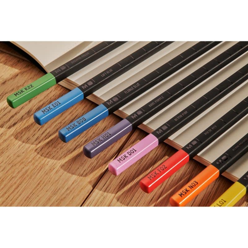 Custom Moleskine® Coloring Kit - Sketchbook and Watercolor Pencils - Black - 6