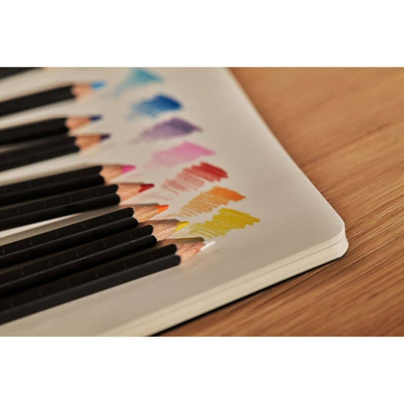 Custom Moleskine® Coloring Kit - Sketchbook and Watercolor Pencils - Black - 9