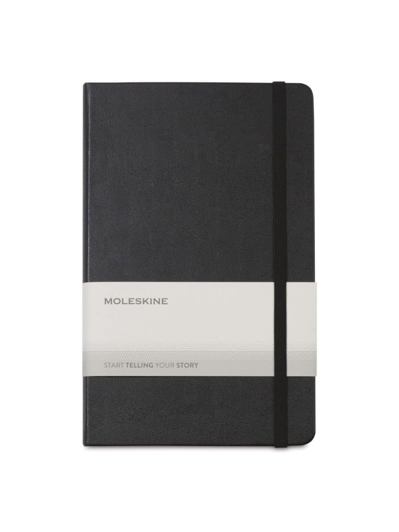 Custom Moleskine® Hard Cover Large Double Layout Notebook - Black - 1