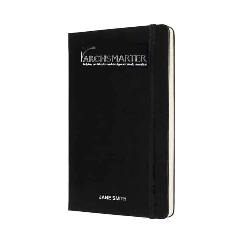 Custom Moleskine® Hard Cover Large Double Layout Notebook - Black - 3