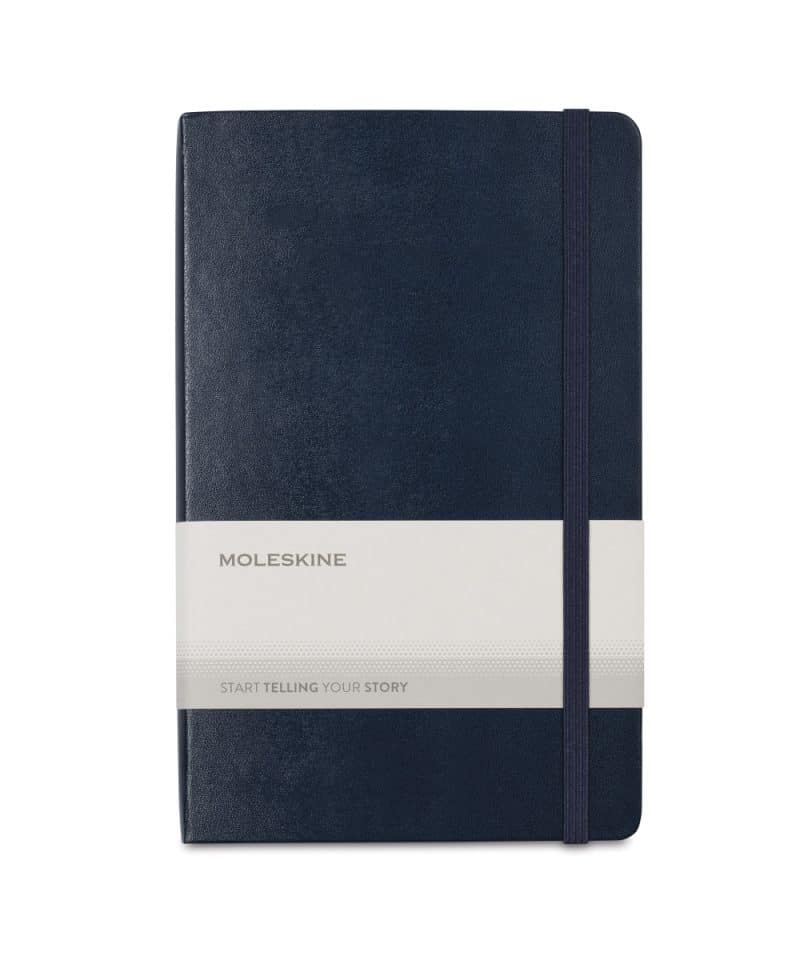 Custom Moleskine® Hard Cover Large Double Layout Notebook - Sapphire Blue - 1