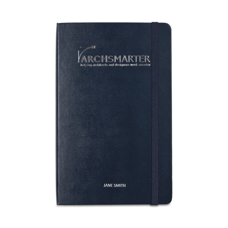 Custom Moleskine® Hard Cover Large Double Layout Notebook - Sapphire Blue - 2