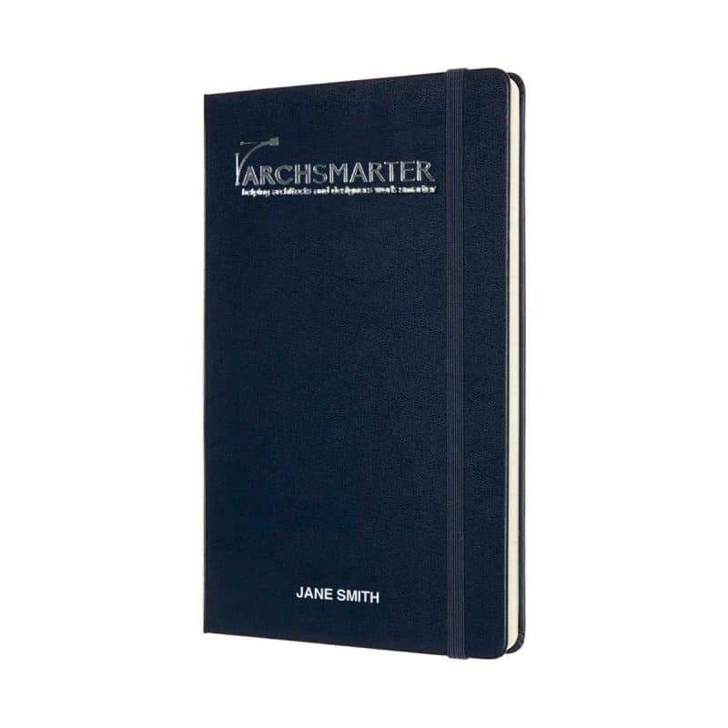 Custom Moleskine® Hard Cover Large Double Layout Notebook - Sapphire Blue - 3
