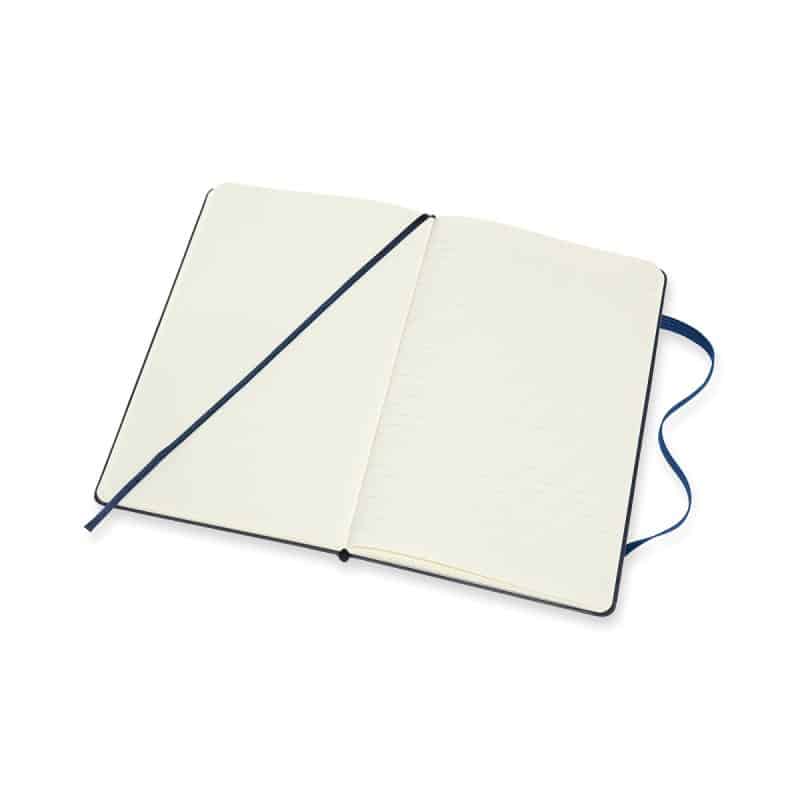 Custom Moleskine® Hard Cover Large Double Layout Notebook - Sapphire Blue - 4