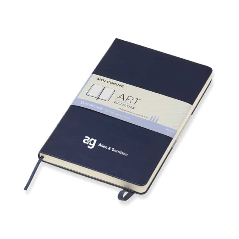 Custom Moleskine® Hard Cover Large Sketchbook - Sapphire Blue - 4