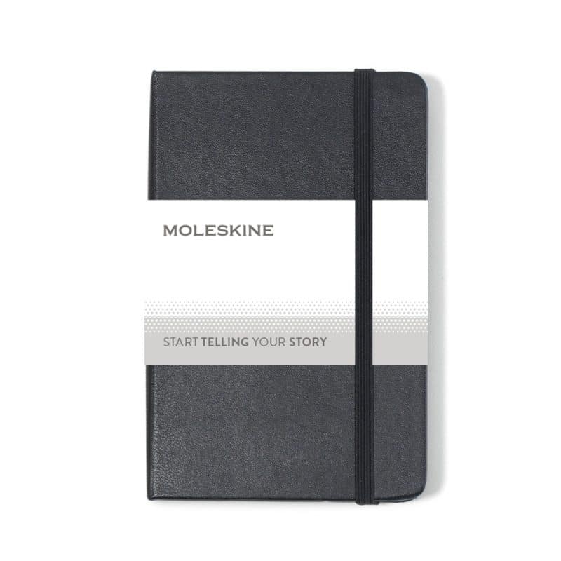 Custom Moleskine® Hard Cover Plain Pocket Notebook - Black - 5