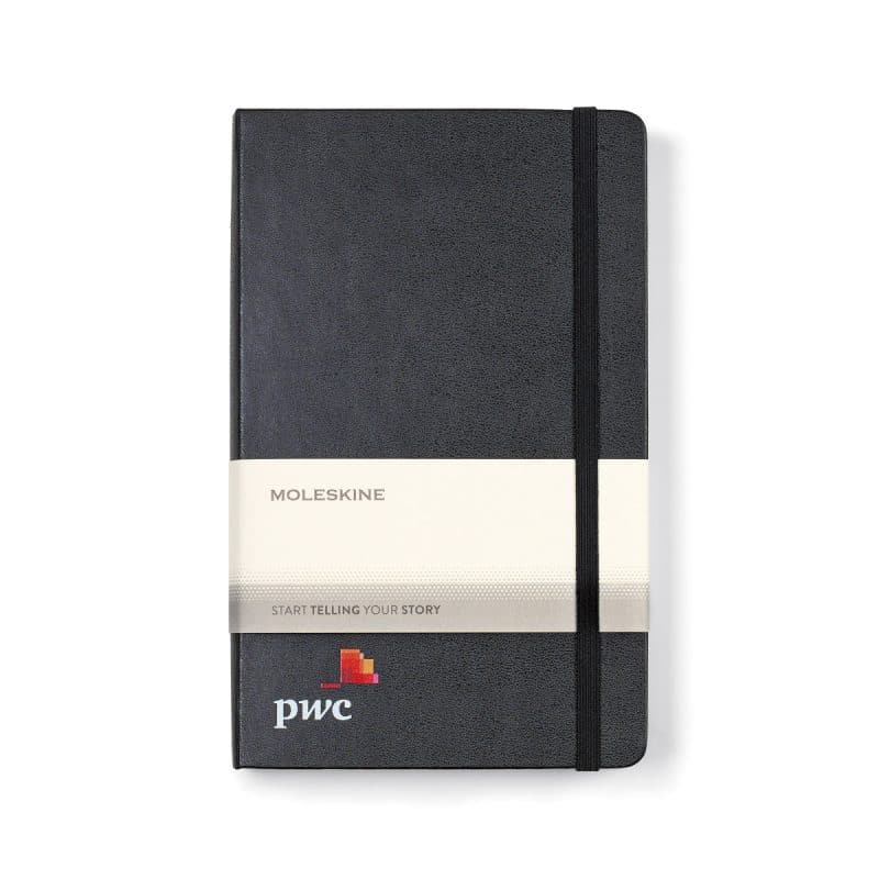 Custom Moleskine® Hard Cover Ruled Large Expanded Notebook - Black - 2