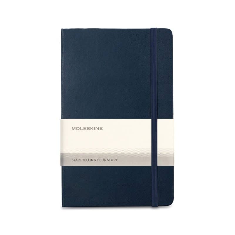Custom Moleskine® Hard Cover Ruled Large Expanded Notebook - Sapphire Blue - 1