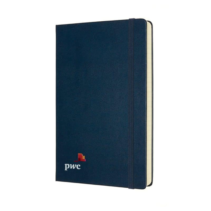 Custom Moleskine® Hard Cover Ruled Large Expanded Notebook - Sapphire Blue - 3