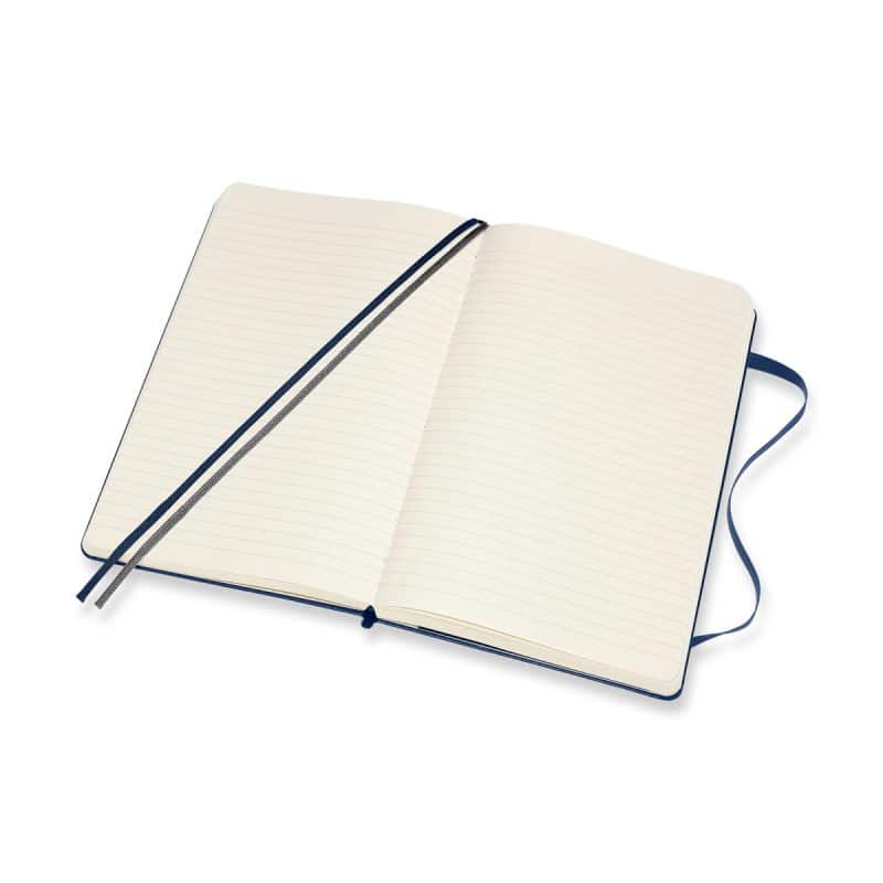 Custom Moleskine® Hard Cover Ruled Large Expanded Notebook - Sapphire Blue - 4
