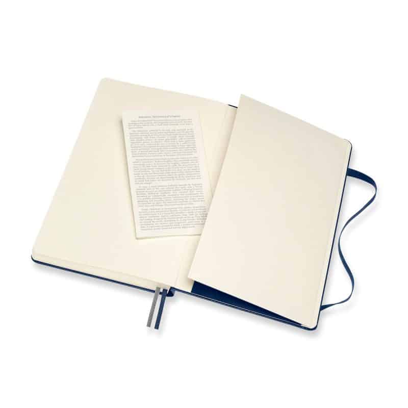Custom Moleskine® Hard Cover Ruled Large Expanded Notebook - Sapphire Blue - 5