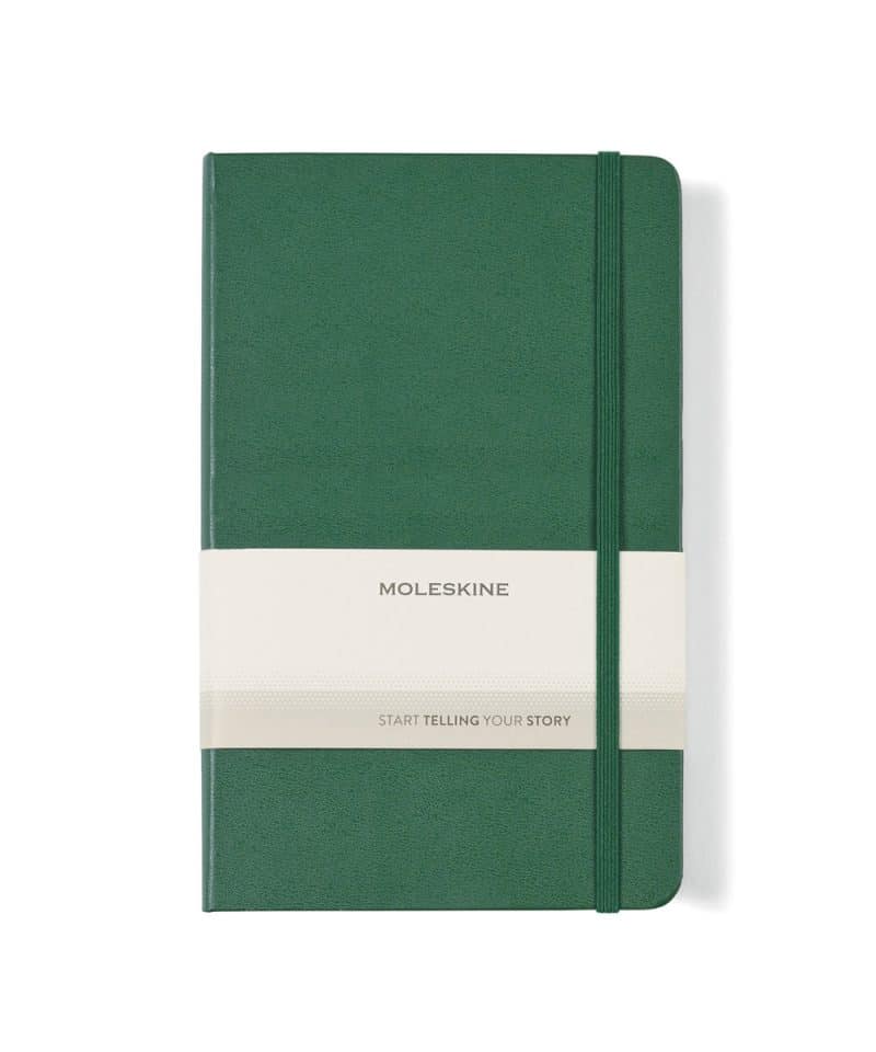 Custom Moleskine® Hard Cover Ruled Large Notebook - Myrtle Green - 1