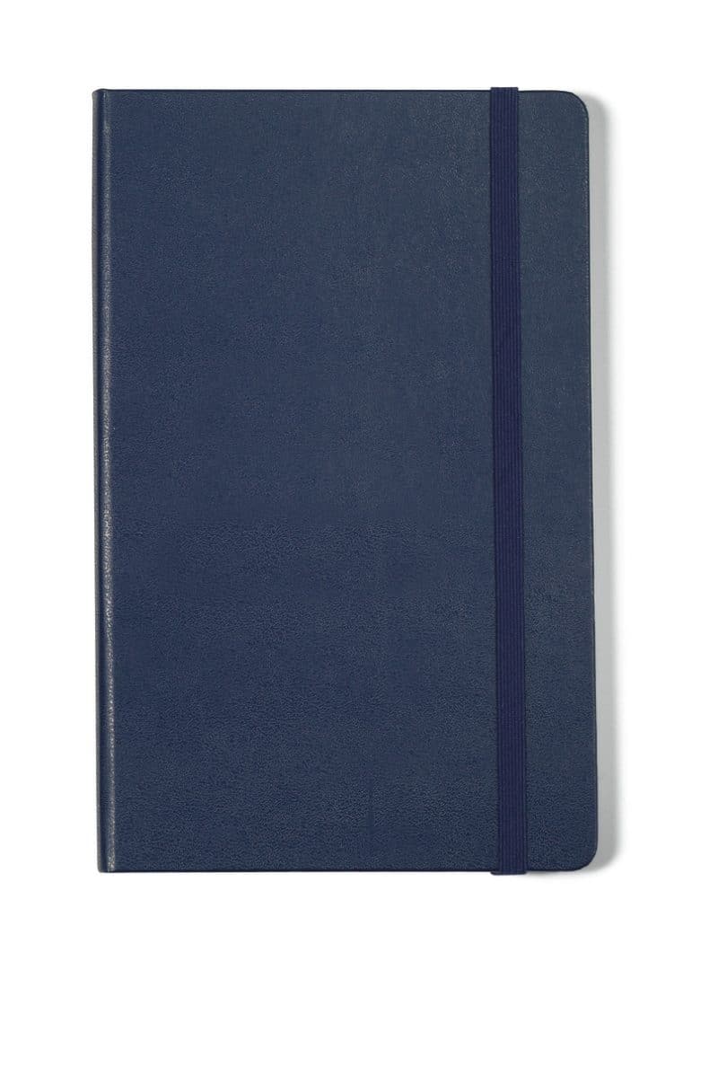 Custom Moleskine® Hard Cover Ruled Large Notebook - Navy Blue - 1