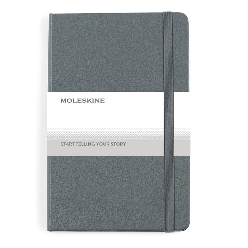 Custom Moleskine® Hard Cover Ruled Medium Notebook - Slate Grey - 1