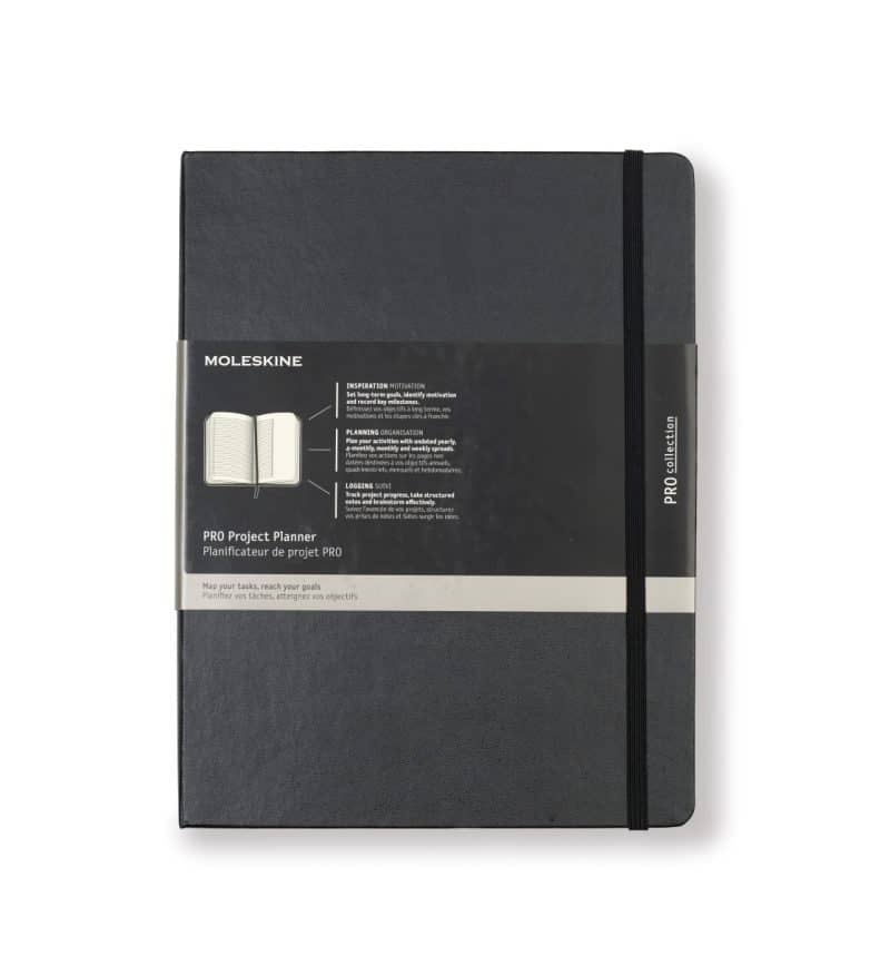 Custom Moleskine® Hard Cover Ruled XL Professional Project Planner - Black - 1