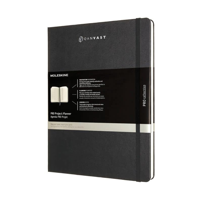 Custom Moleskine® Hard Cover Ruled XL Professional Project Planner - Black - 4