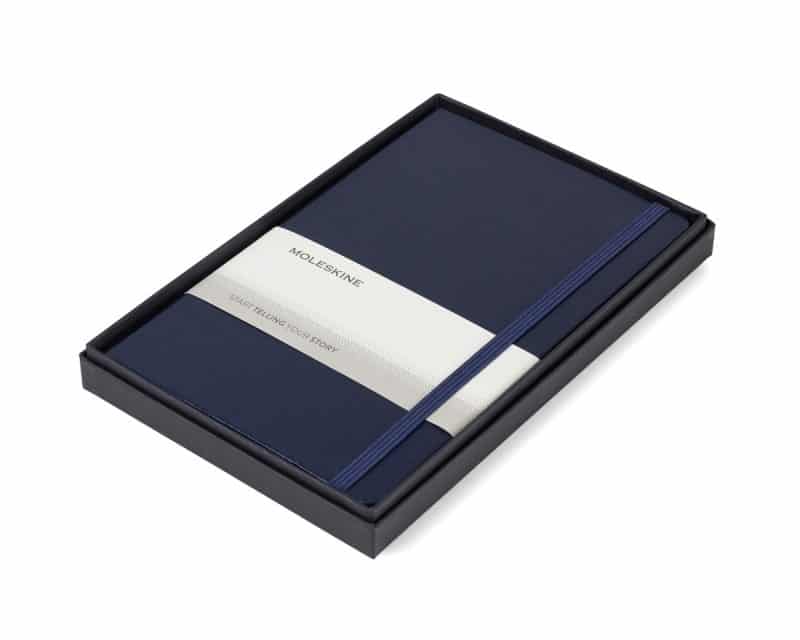 Custom Moleskine® Large Notebook Gift Set - Navy Blue - 1