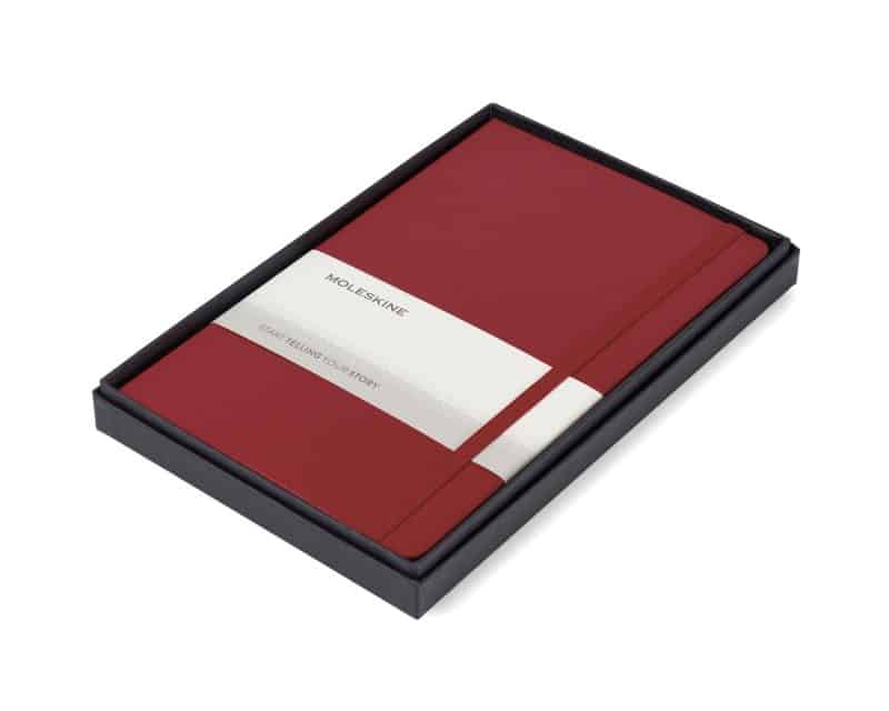 Custom Moleskine® Large Notebook Gift Set - Scarlet Red - 1