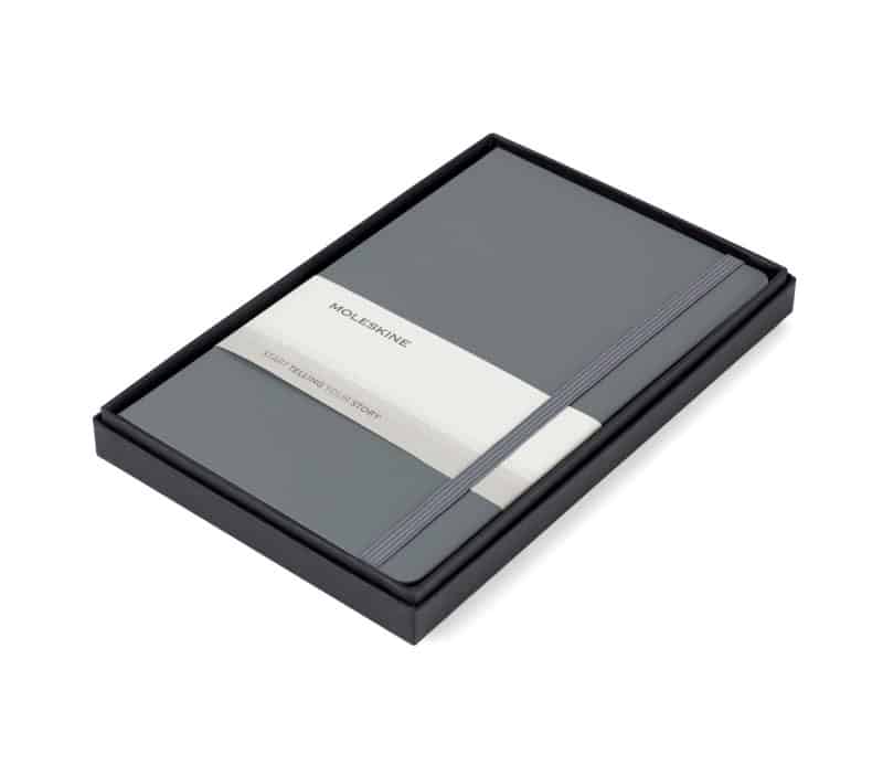 Custom Moleskine® Large Notebook Gift Set - Slate Grey - 1
