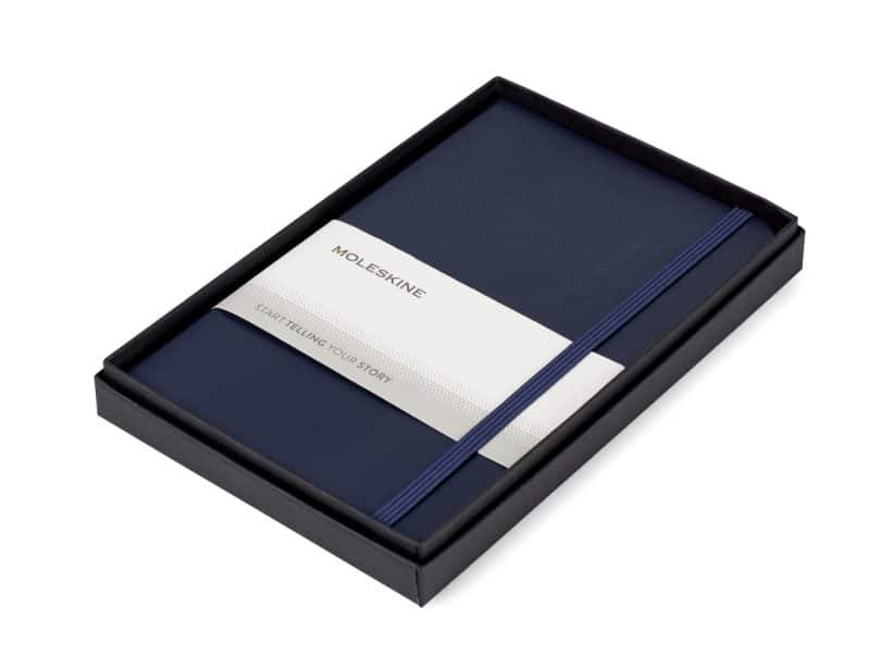 Custom Moleskine® Medium Notebook Gift Set - Navy Blue - 1