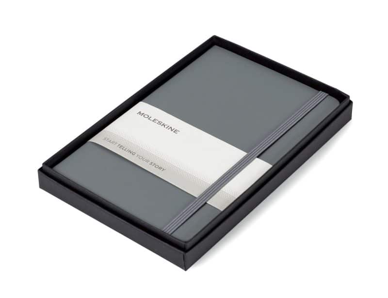 Custom Moleskine® Medium Notebook Gift Set - Slate Grey - 1
