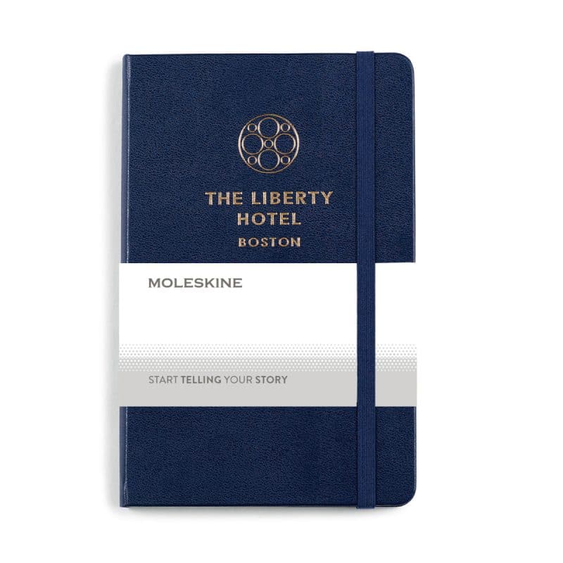 Custom Moleskine® Medium Notebook and GO Pen Gift Set - Navy Blue - 2