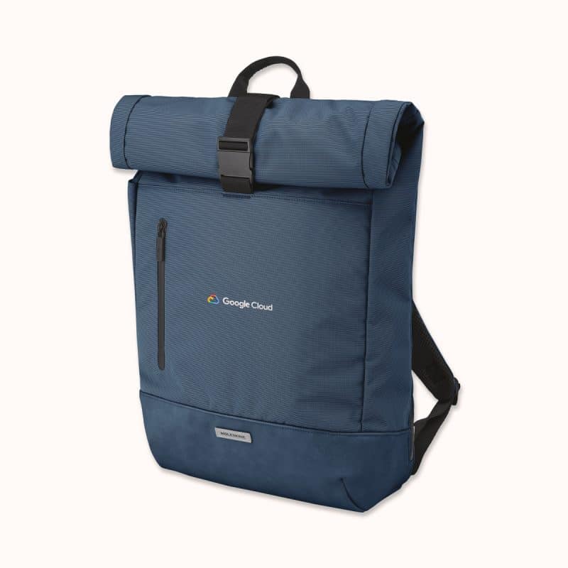 Custom Moleskine® Metro Rolltop Backpack - Sapphire Blue - 3