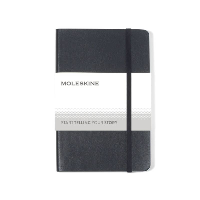 Custom Moleskine® Soft Cover Ruled Pocket Notebook - Black - 5