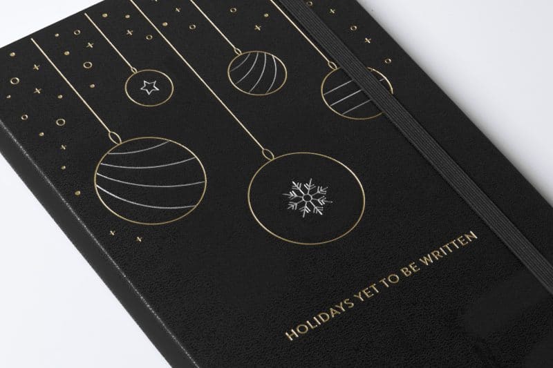 Custom Moleskine® Hard Cover Holiday Notebook Gift Set - Black - 8