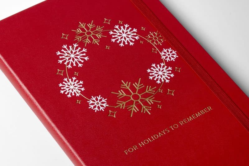 Custom Moleskine® Hard Cover Holiday Notebook Gift Set - Scarlet Red - 8