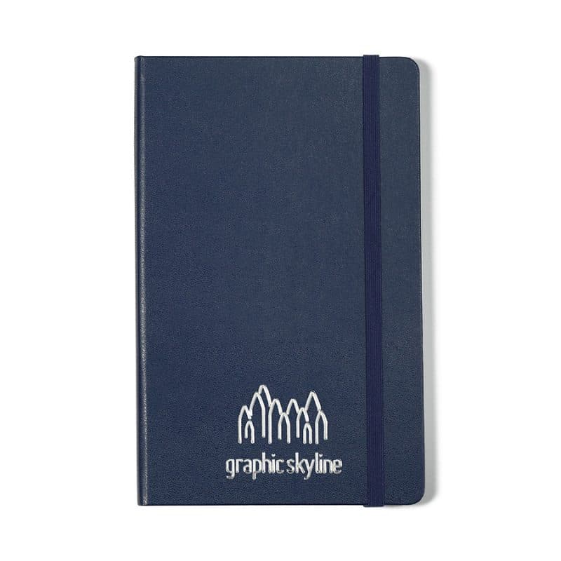 Custom Moleskine® Hard Cover Ruled Large Notebook - Navy Blue - 2