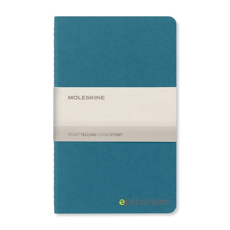Custom Moleskine® Cahier Ruled Large Journal - Brisk Blue - 2