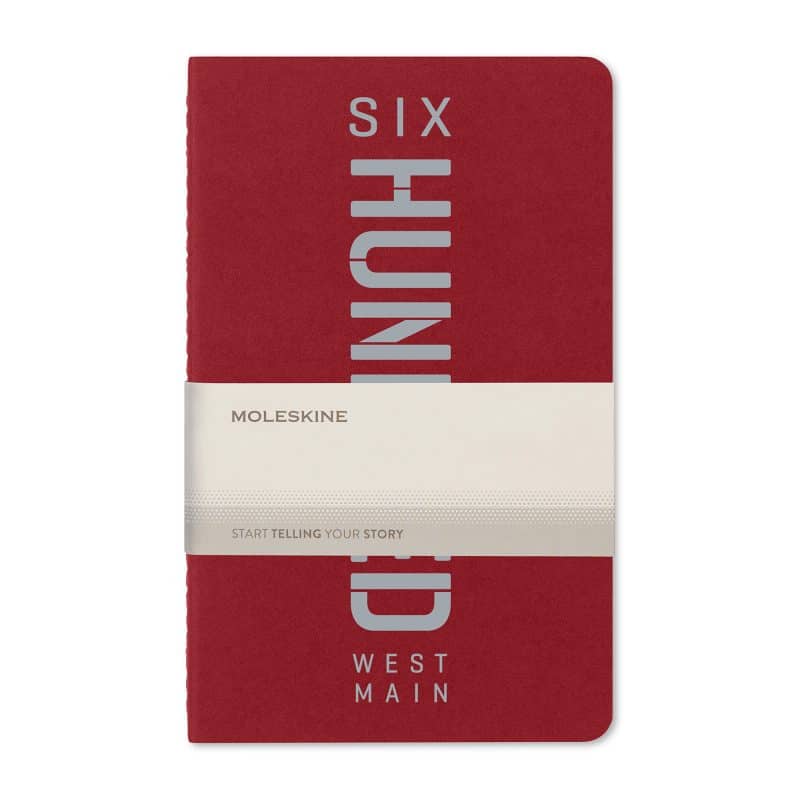 Custom Moleskine® Cahier Ruled Large Journal - Cranberry Red - 2