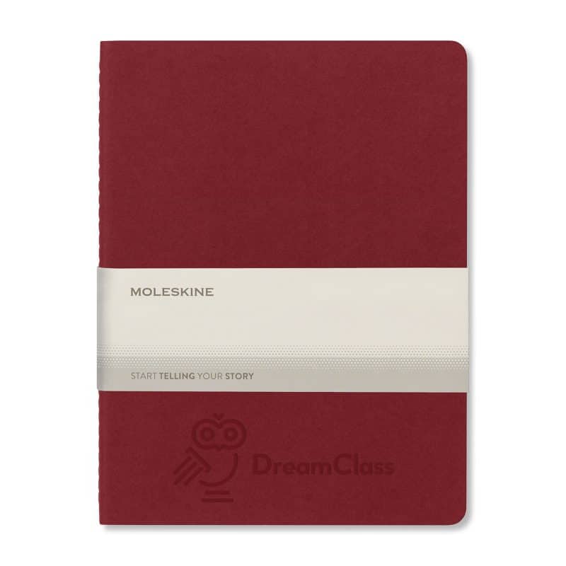 Custom Moleskine® Cahier Ruled X-Large Journal - Cranberry Red - 2