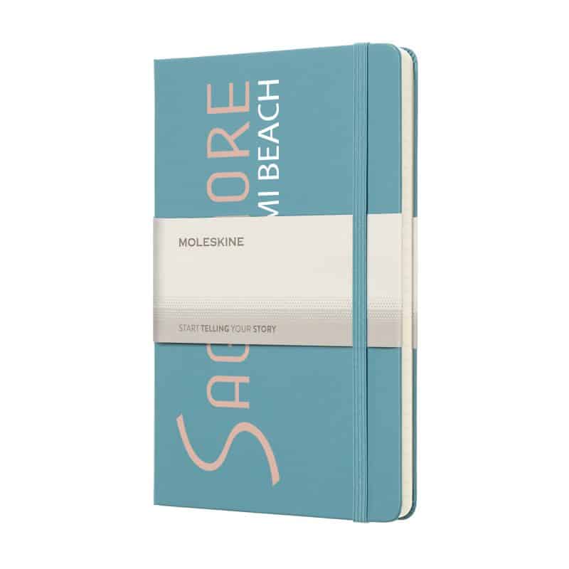 Custom Moleskine® Hard Cover Ruled Large Notebook - Reef Blue - 5