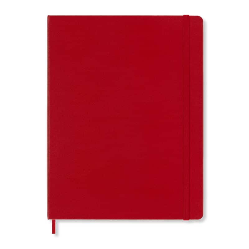 Custom Moleskine® Hard Cover Ruled X-Large Notebook - Scarlet Red - 1