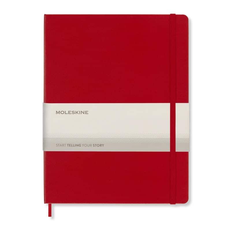 Custom Moleskine® Hard Cover Ruled X-Large Notebook - Scarlet Red - 2