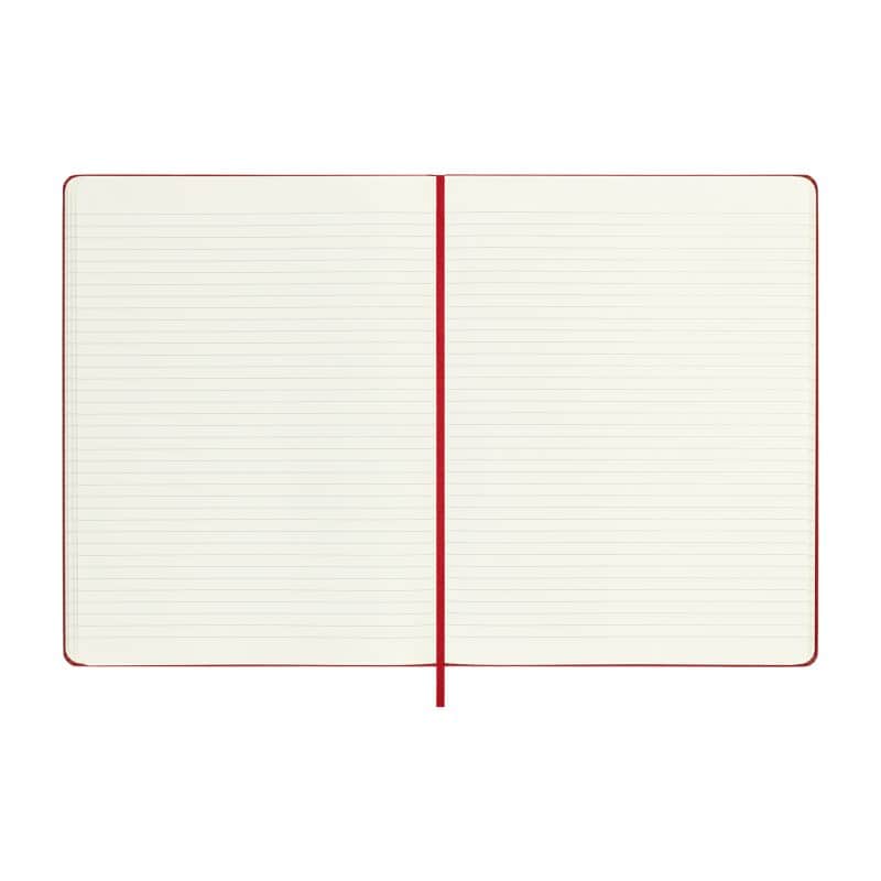 Custom Moleskine® Hard Cover Ruled X-Large Notebook - Scarlet Red - 3