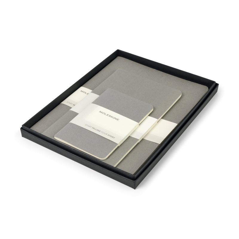 Custom Moleskine® Assorted Cahier Gift Set - Pebble Grey - 1