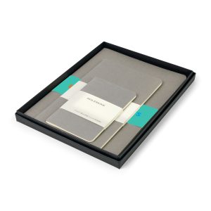 Custom Moleskine® Assorted Cahier Gift Set - Pebble Grey