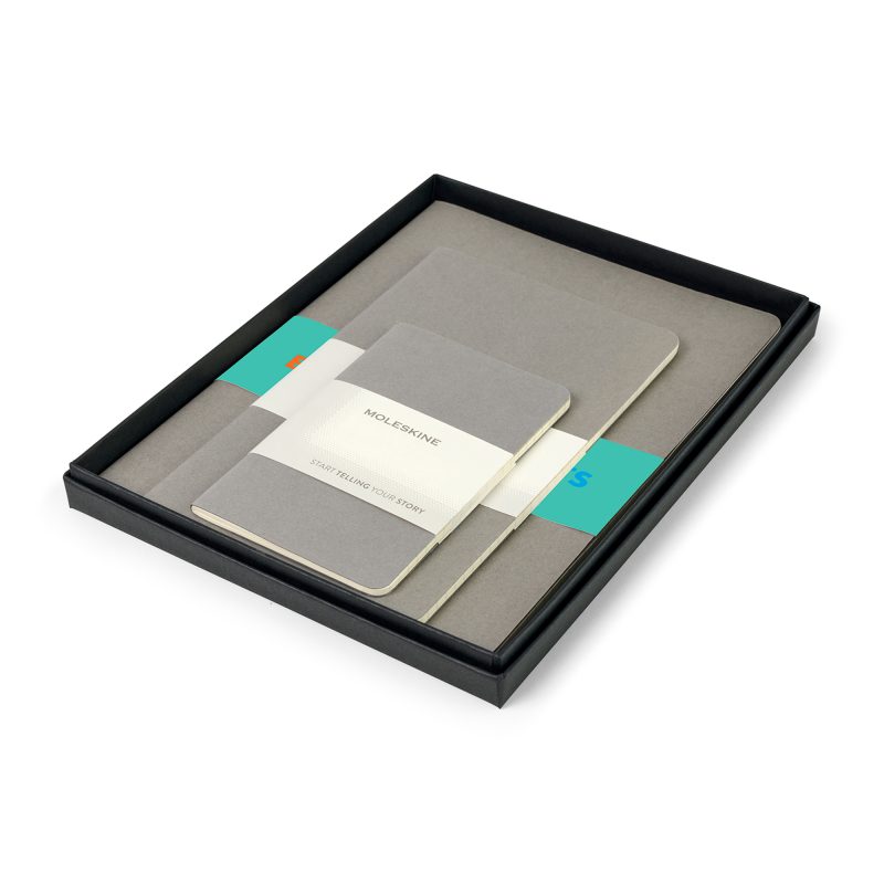 Moleskine®-Assorted-Cahier-Gift-Set-Pebble-Grey-102938-032 Custom Moleskine® Assorted Cahier Gift Set - Pebble Grey