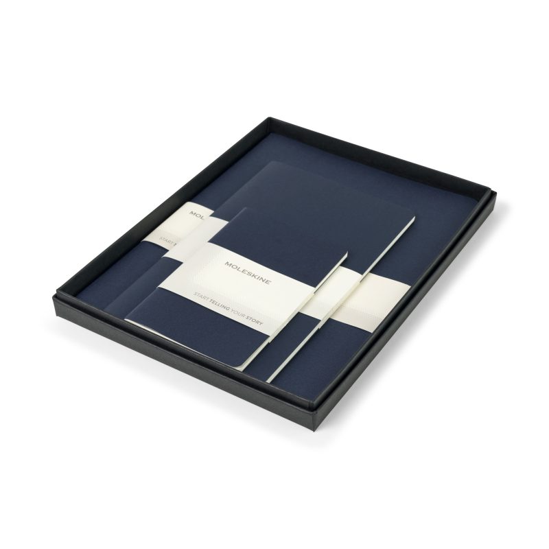 Custom Moleskine® Assorted Cahier Gift Set - Sapphire Blue - 1
