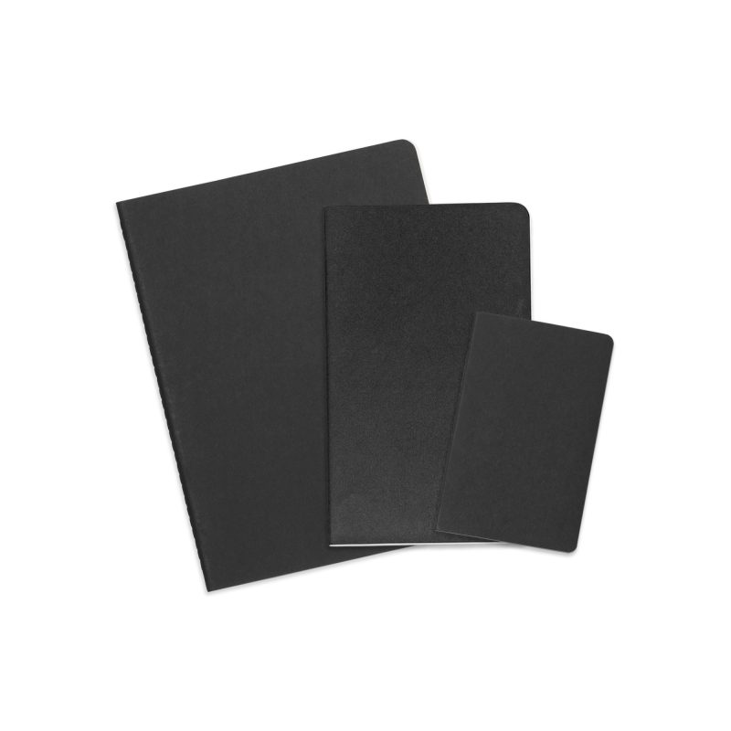 Custom Moleskine® Assorted Size Cahier 3-Pack - Black - 1
