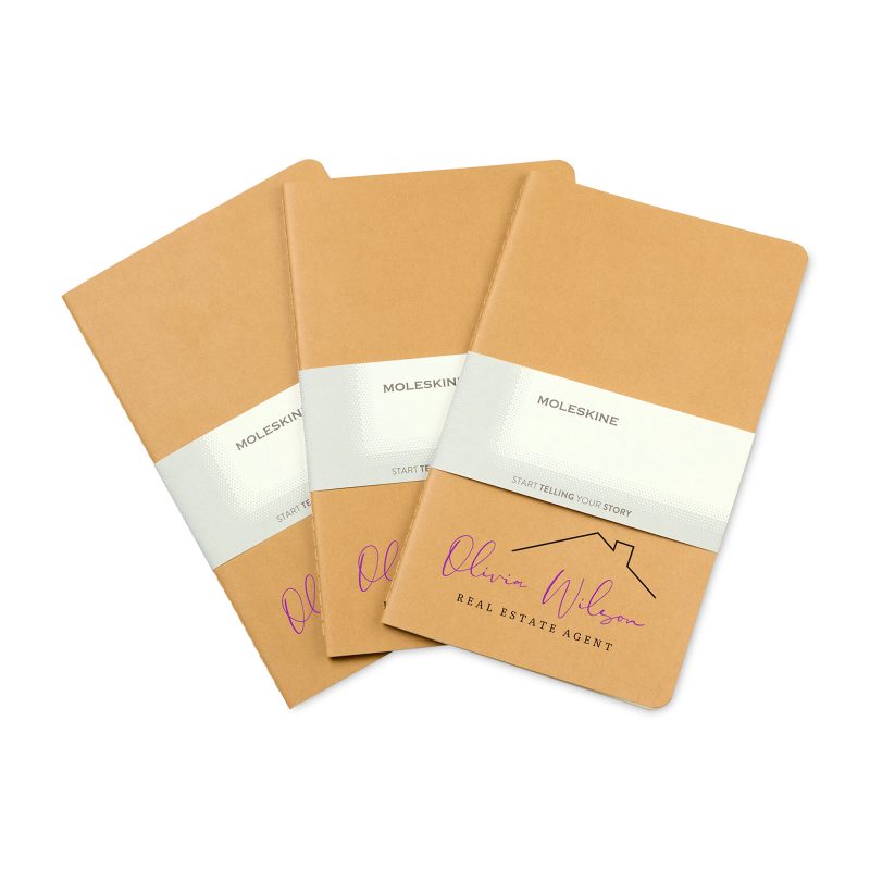 Moleskine®-Large-Cahier-3-Pack-Kraft-102972-262 Custom Moleskine® Large Cahier 3-Pack - Kraft