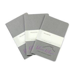 Custom Moleskine® Large Cahier 3-Pack - Pebble Grey