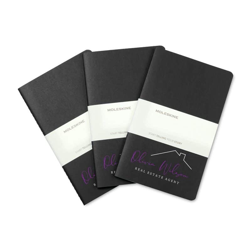 Custom Moleskine® Large Cahier Gift Set - Black - 2