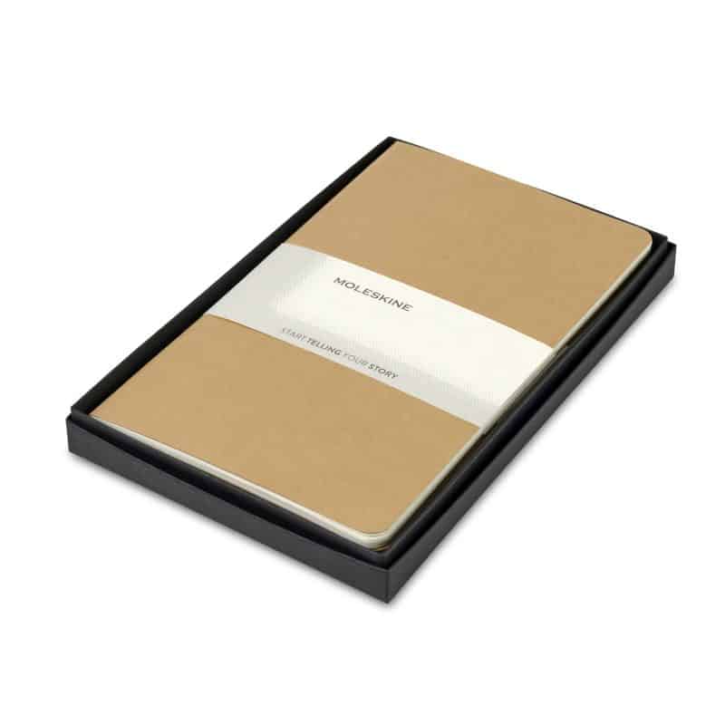 Custom Moleskine® Large Cahier Gift Set - Kraft - 1